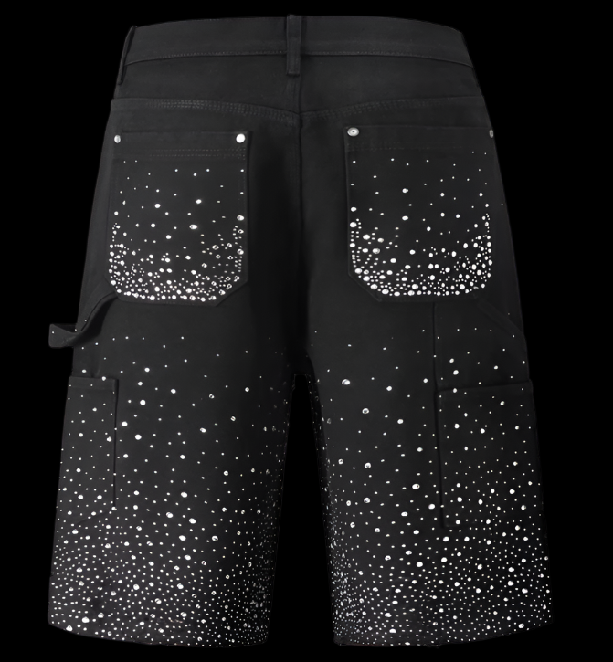 Midnight Scatter Jorts – Noir Spark