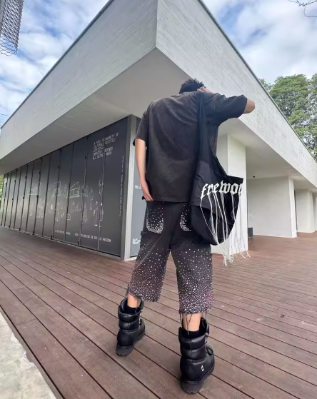 Midnight Scatter Jorts – Noir Spark