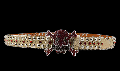 "Deadly Drip" Studded Skull Belt
