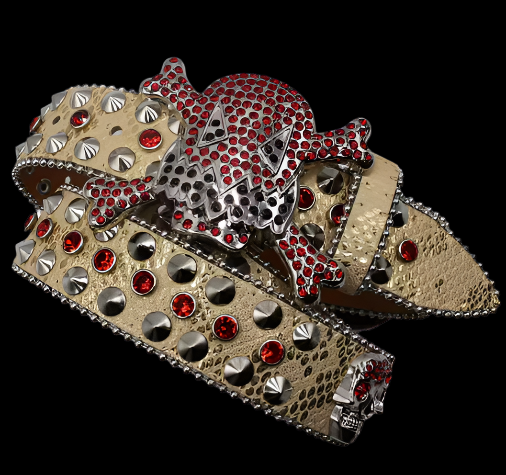 "Deadly Drip" Studded Skull Belt
