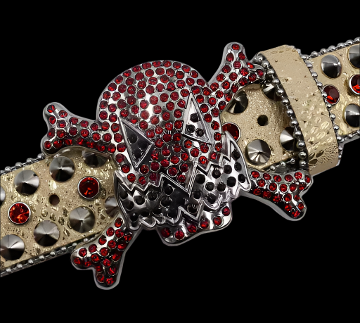 "Deadly Drip" Studded Skull Belt