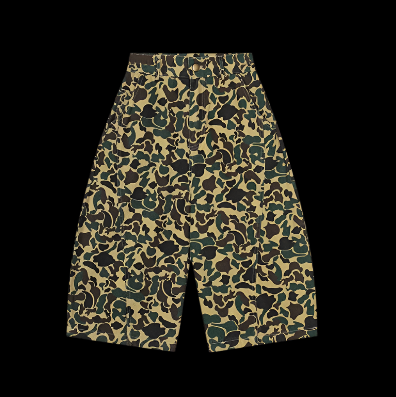"ILOVEYOU" Baggy Camo Cargo Shorts