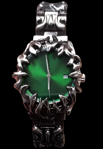 🔥 "HellRacer" Watch – Green Flame Face