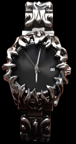 🕳️ "HellRacer" Watch – Black Flame Face