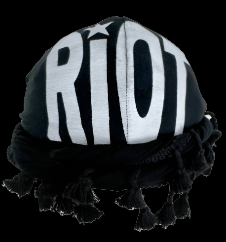 "RIOT" Distressed Drape Beanie