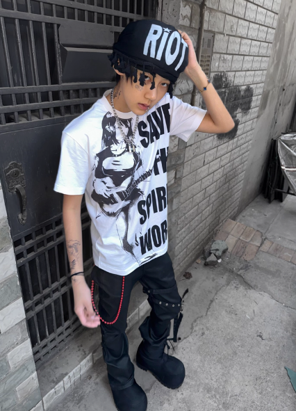 "RIOT" Distressed Drape Beanie