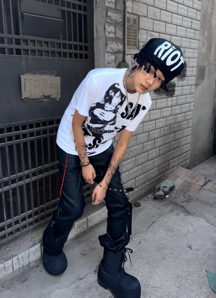 "RIOT" Distressed Drape Beanie